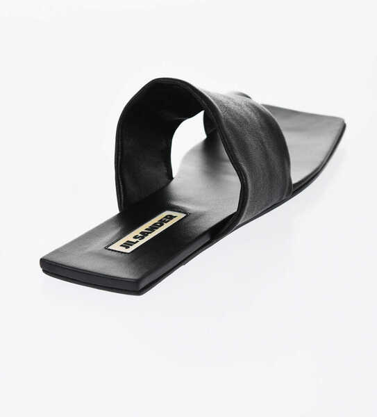 Sandale fara toc Jil Sander Flip-Flop Leather Sandals Black Femei (BM 17158934) 2