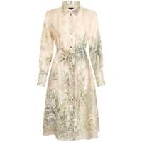 Rochii Liu Jo Printed Midi Dress With Belt And Bottons Femei