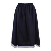 Fuste Fabiana Filippi Midnight Blue Linen And Viscose Skirt Femei