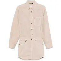Rochii 'Tamu' Beige Dress With Drop Shoulders And Logo Patch On The Back In Cotton Woman Femei