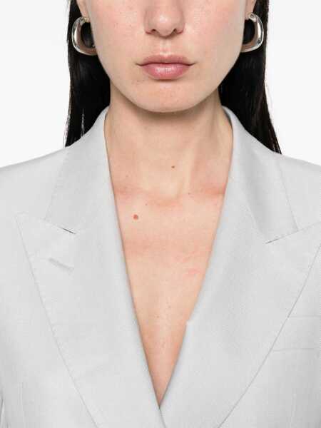 Rochii Tagliatore Grey Double-Breasted Suit With Golden Buttons In Linen Woman GREY Femei (BM 17161747) 4