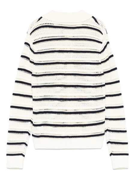 Cardigane DUNST White Knitted Cardigan With Wide Collar And All-Over Stiped Motif In Cotton  Man WHITE Barbati (BM 17162074) 2