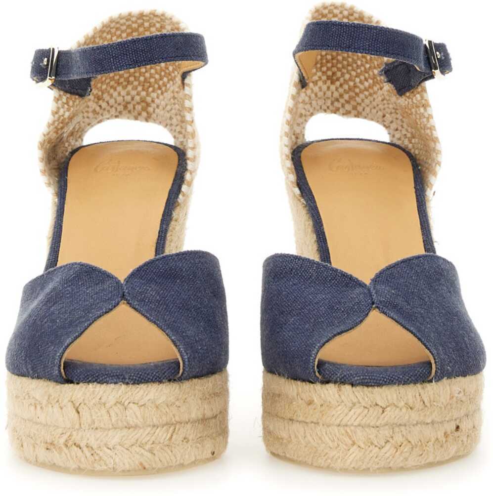 Sandale cu platforma CASTAER Espadrille White BLUE Femei (BM 17162429) 4