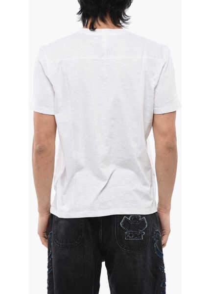 Tricouri Neil Barrett Monochrome Yoke Back Cotton T-Shirt White Barbati (BM 17164685) 2