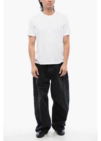 Tricouri Neil Barrett Monochrome Yoke Back Cotton T-Shirt White Barbati (BM 17164685) 4