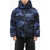 Off-White Monogram Patterned Sierra Leone Puffer Jacket Blue