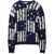 Off-White Distressed Effect Shibori Tartan Crewneck Sweater Blue