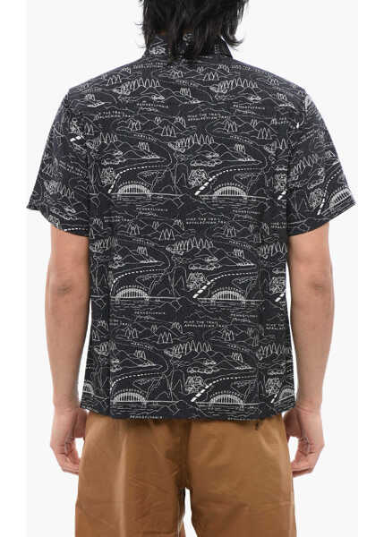 Camasi casual Woolrich Allover Print Short Sleeved Shirt Black Barbati (BM 17164736) 2