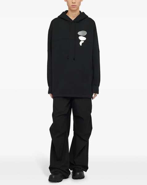 Pantaloni casual Jil Sander Baggy Fit Cotton Pants With Drawstringed Ankles Black Barbati (BM 17164787) 2