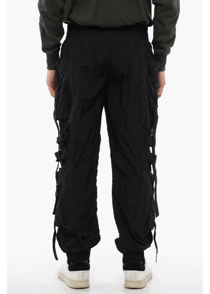 Pantaloni casual Balmain Nylon Banded Cargo Pants With Cuffs Black Barbati (BM 17164898) 2