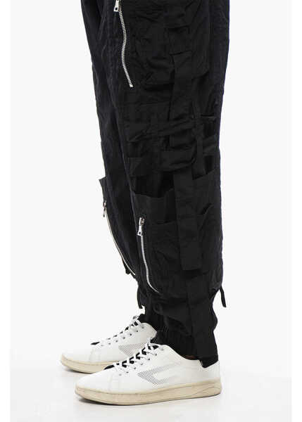 Pantaloni casual Balmain Nylon Banded Cargo Pants With Cuffs Black Barbati (BM 17164898) 4