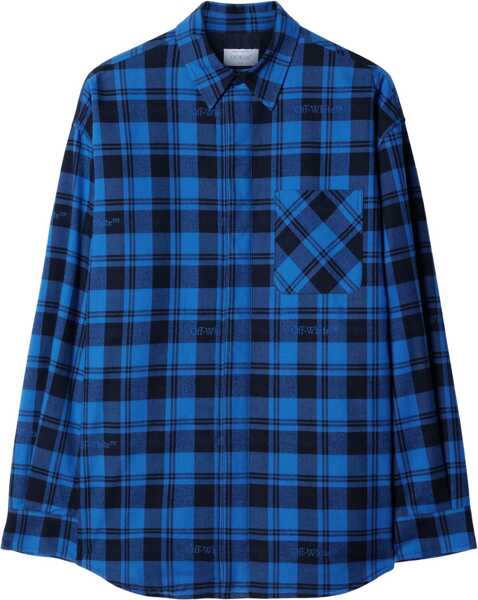 Camasi casual Off-White Checkered Lined Flannel Overshirt Blue Barbati (BM 17164907) 1