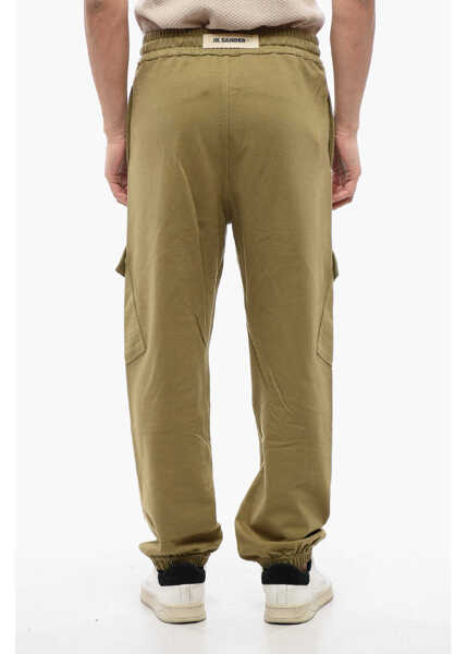 Pantaloni de trening Jil Sander Brushed Cotton Cargo Sweatpants With Cuffs Military Green Barbati (BM 17164916) 2