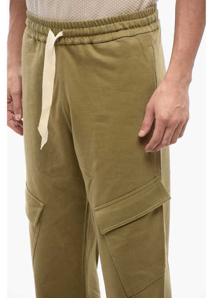 Pantaloni de trening Jil Sander Brushed Cotton Cargo Sweatpants With Cuffs Military Green Barbati (BM 17164916) 3