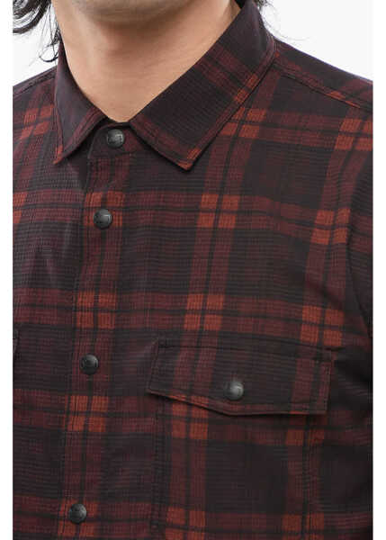 Camasi casual Woolrich Checkered Mesh Short Sleeved Shirt Red Barbati (BM 17164940) 3
