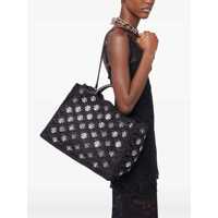 Genti de mana RABANNE Dama - Genti de mana RABANNE Black Handbag With Weaving And All-Over Disc Details In Raphia Woman Black Femei (BM 17165989) - B-mall.ro