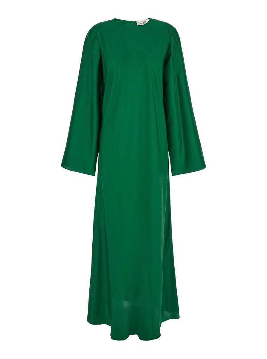 Rochii ROHE Green Long Crewneck Dress In Silk Woman GREEN Femei (BM 17166661) 1