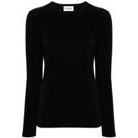 Topuri Black Long Sleeve Top In Fabric Woman Femei