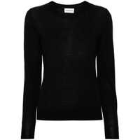 Pulovere Black Crewneck Long Sleeve Sweater In Fabric Woman Femei