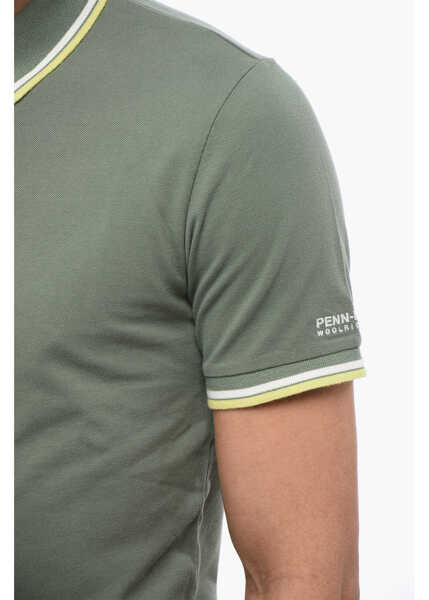 Tricouri Polo Woolrich Penny-Rich Piquet Cotton Embroidered Polo Green Barbati (BM 17171849) 3