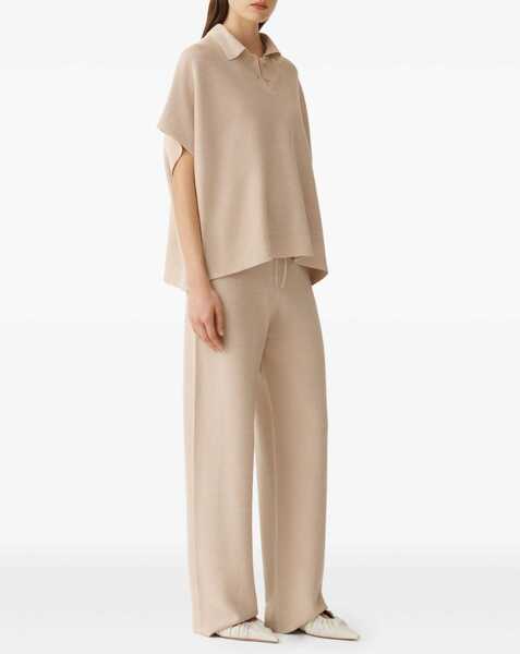 Pantaloni casual Fabiana Filippi Organic Cotton And Lurex Pants BEIGE Femei (BM 17171957) 2