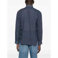 Camasi 120% LINO pentru Barbati - Camasi casual 120 LINO Button Down Shirt BLUE Barbati (BM 17171990) - B-mall.ro