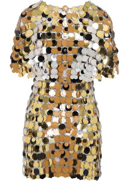 Rochii casual RABANNE Sparkle Discs Mini Dress GOLD Femei (BM 17172287) 2
