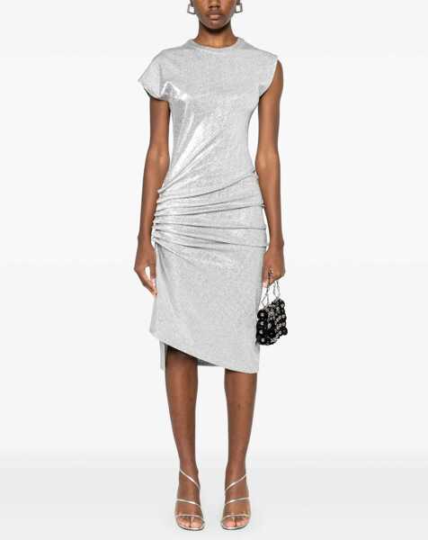 Rochii casual RABANNE Dress With Drape SILVER Femei (BM 17172335) 2