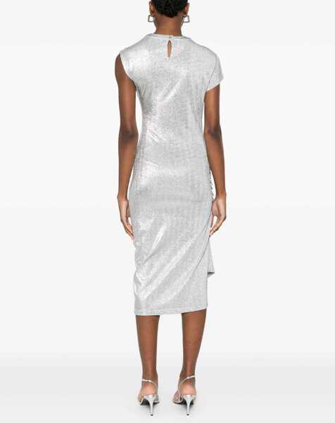 Rochii casual RABANNE Dress With Drape SILVER Femei (BM 17172335) 4