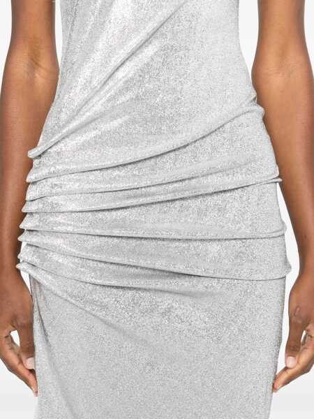 Rochii casual RABANNE Dress With Drape SILVER Femei (BM 17172335) 5