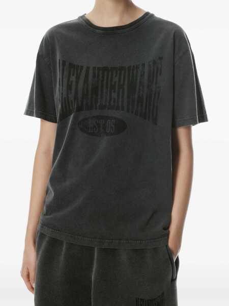 Tricouri Alexander Wang Logo Print T-Shirt BLACK Femei (BM 17172338) 2