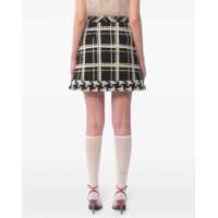 Fuste Valentino Garavani Dama - Fuste Valentino Garavani Macro Check Tweed Mini Skirt BLACK Femei (BM 17172674) - B-mall.ro