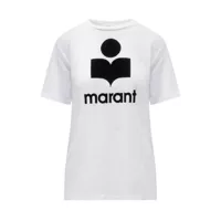 Tricouri Isabel Marant Étoile White Cotton T-Shirt Femei
