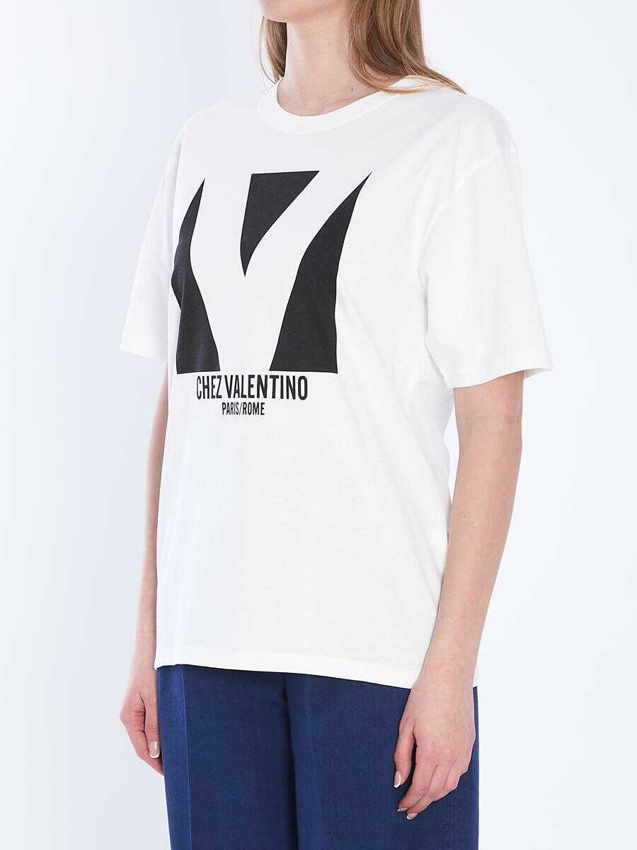 Tricouri Valentino Garavani Chez Valentino Garavani T-Shirt WHITE Femei (BM 17175427) 2