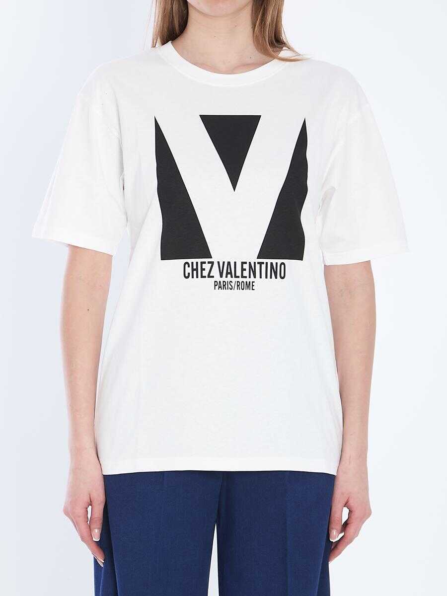 Tricouri Valentino Garavani Chez Valentino Garavani T-Shirt WHITE Femei (BM 17175427) 1