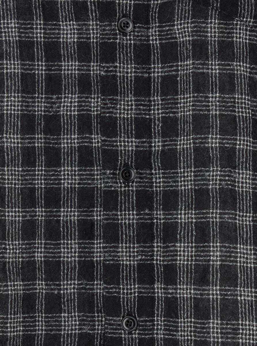 Camasi Tonywack Black Shirt With Check Motif In Wool Blend Man Black Barbati (BM 17177299) 3