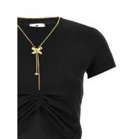 Tricouri Elisabetta Franchi Dama - Tricouri Elisabetta Franchi Elisabetta Franchi Necklace T-Shirt Black Femei (BM 17180116) - B-mall.ro