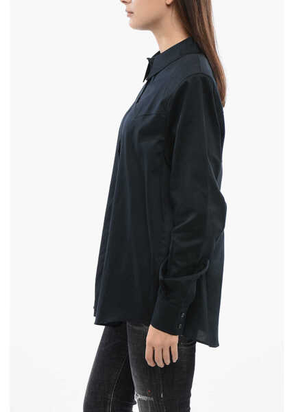 Camasi casual THE ANDAMANE Cotton Shirt With Padded Shoulders Black Femei (BM 17183984) 3