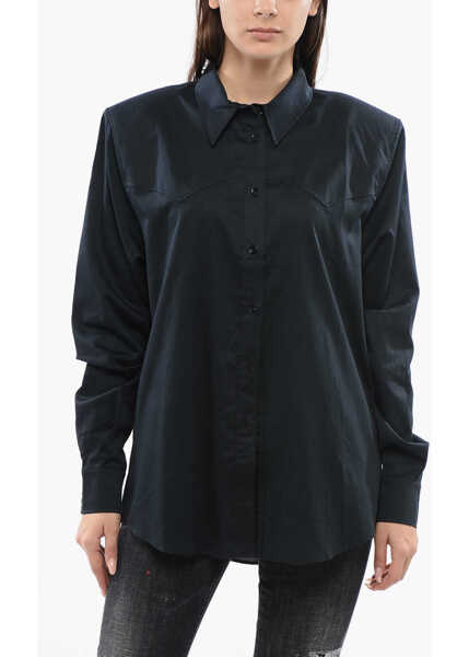 Camasi casual THE ANDAMANE Cotton Shirt With Padded Shoulders Black Femei (BM 17183984) 1
