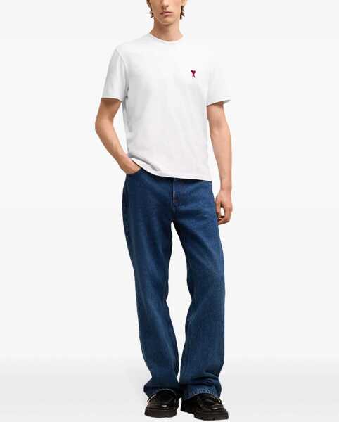 Tricouri AMI Paris Logo T-shirt BLANC Femei (BM 17184002) 2