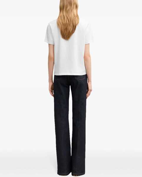 Tricouri AMI Paris Logo T-shirt BLANC Femei (BM 17184002) 5