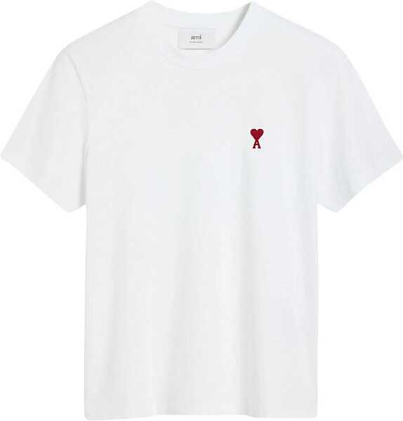 Tricouri AMI Paris Logo T-shirt BLANC Femei (BM 17184002) 1