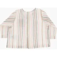 Bluze pentru Barbati - Bluze Bonpoint Striped Cotton Tenique Gauguin Blouse With Back Closure White Barbati (BM 17184623) - B-mall.ro