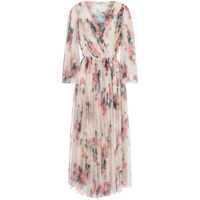 Rochii Multicolor Long Dress With All-Over Floral Print In Tech Fabric Woman Femei