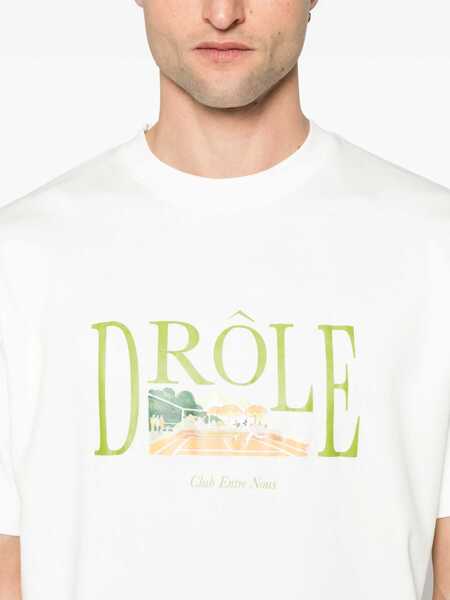 Tricouri DRLE DE MONSIEUR Drle De Monsieur T-Shirt With Tennis Print WHITE Barbati (BM 17190031) 4
