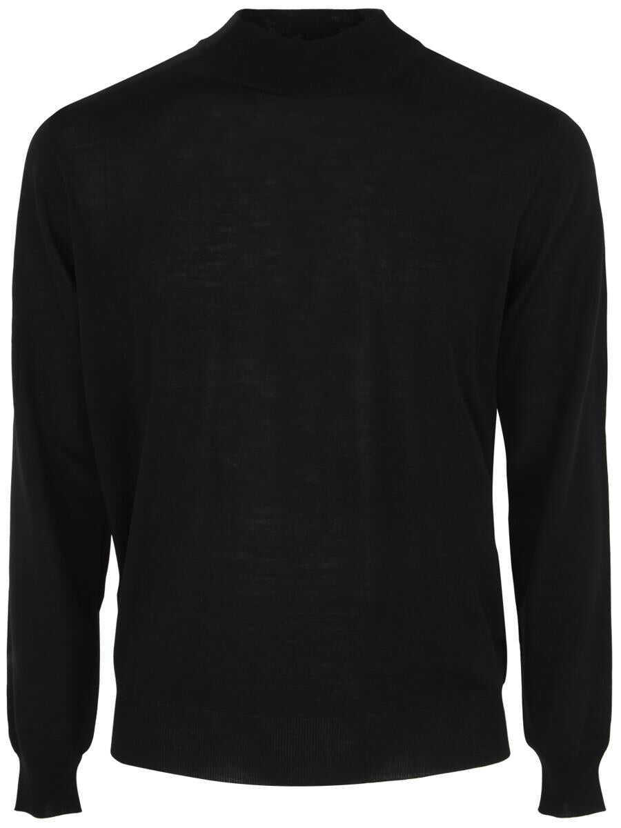 Pulovere FILIPPO DE LAURENTIIS Filippo De Laurentiis Royal Merino Long Sleeves High Neck Sweater Clothing Black Barbati (BM 17190661) 1