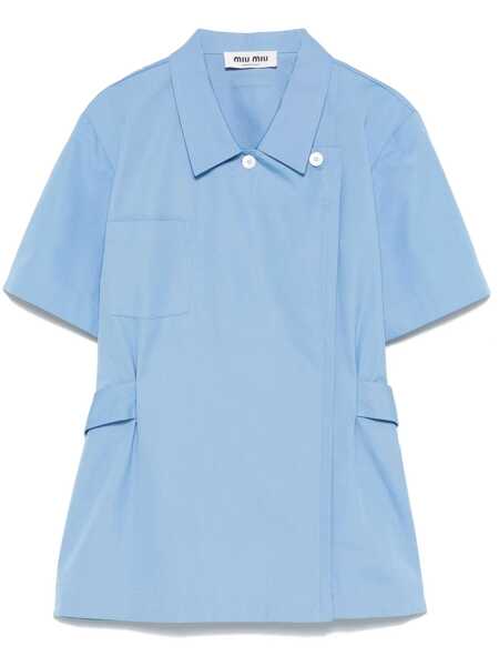 Camasi Miu Miu Miu Miu Canvas Shirt Blue Femei (BM 17190970) 1