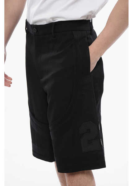 Pantaloni scurti Off-White Embroidered Varsity Shorts Black Barbati (BM 17192846) 2