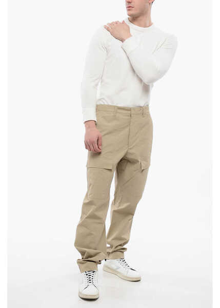 Pantaloni casual Dior Cotton Blend Cargo Pants Beige Barbati (BM 17192957) 4