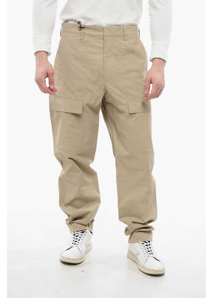 Pantaloni casual Dior Cotton Blend Cargo Pants Beige Barbati (BM 17192957) 1